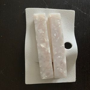 Free People White Marble Hair Clips